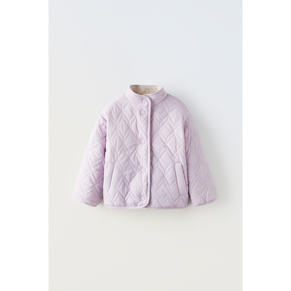 REVERSIBLE NYLON FAUX SHEARLING JACKET - Picture 2 of 3